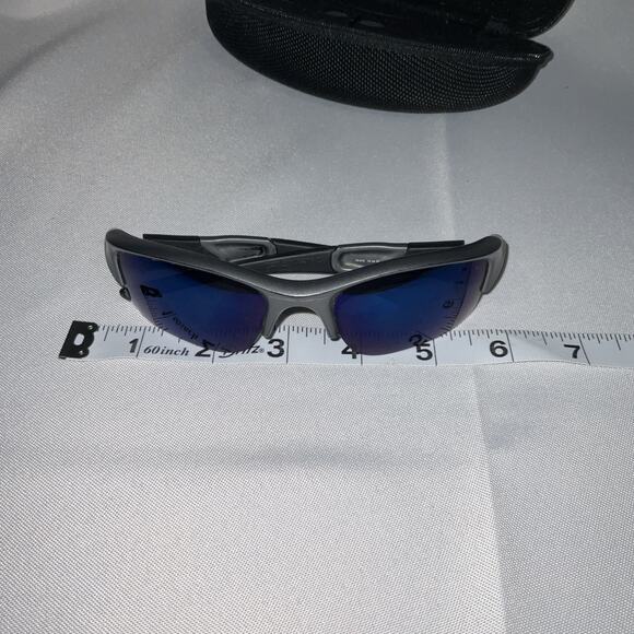 Oakley Flak Jacket Dark Grey Blue Polarized Lenses 03-916 - Picture 9 of 12
